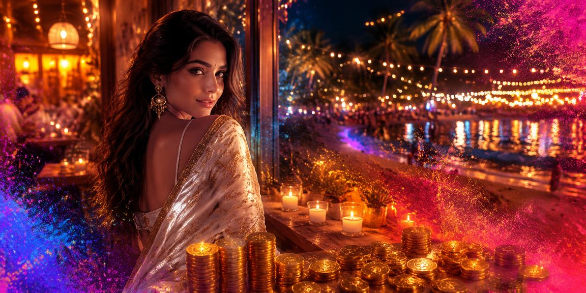 Woman in saree playing Aviator lottery game in India