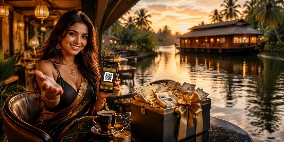 Kerala user making mobile payment via UPI
